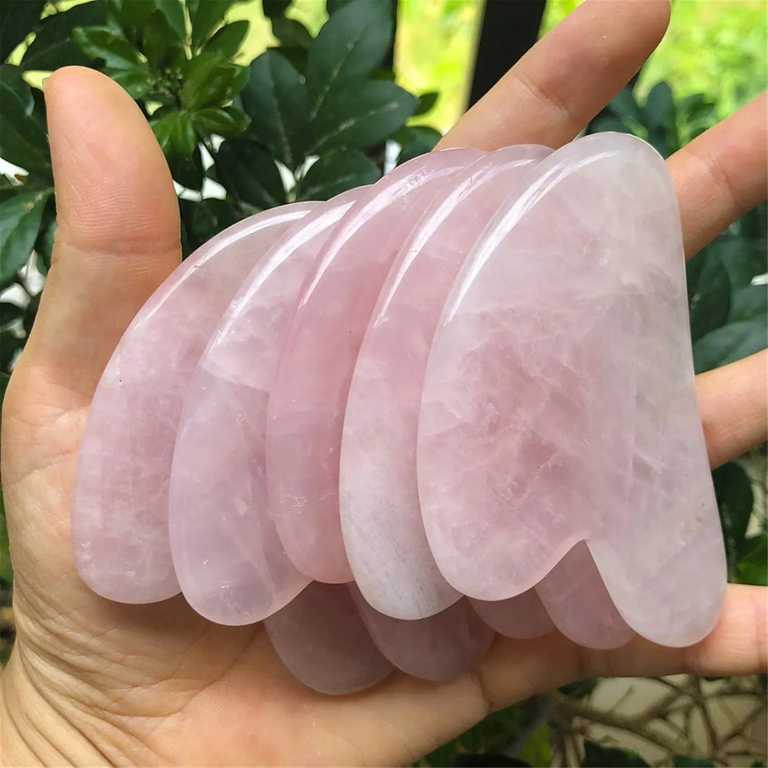 Natural Rose Quartz Gua Sha Massage Tool for Body Skin Facial, Crystal Scraping Board for SPA Acupuncture Therapy Trigger Point Treatment