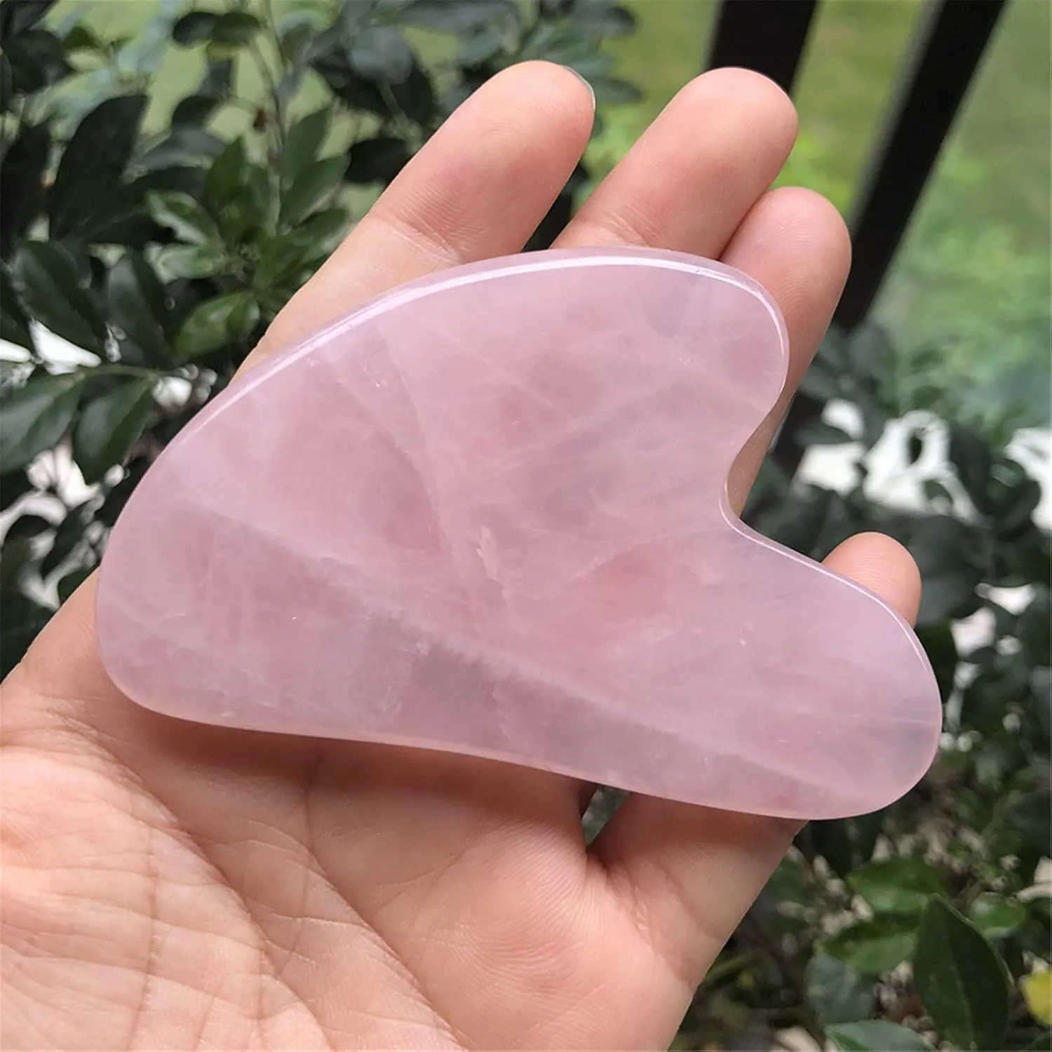 Natural Rose Quartz Gua Sha Massage Tool for Body Skin Facial, Crystal Scraping Board for SPA Acupuncture Therapy Trigger Point Treatment