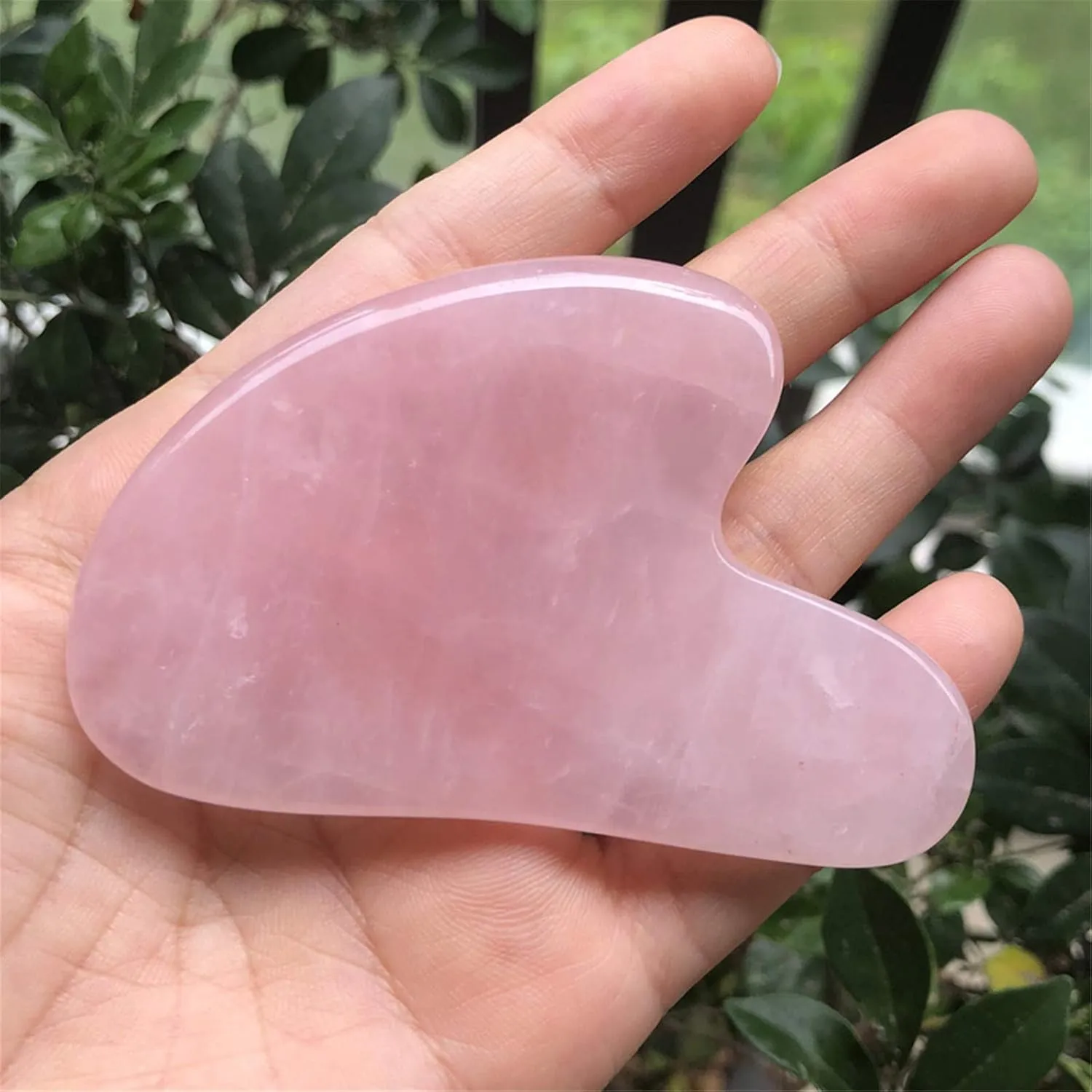 Natural Rose Quartz Gua Sha Massage Tool for Body Skin Facial, Crystal Scraping Board for SPA Acupuncture Therapy Trigger Point Treatment
