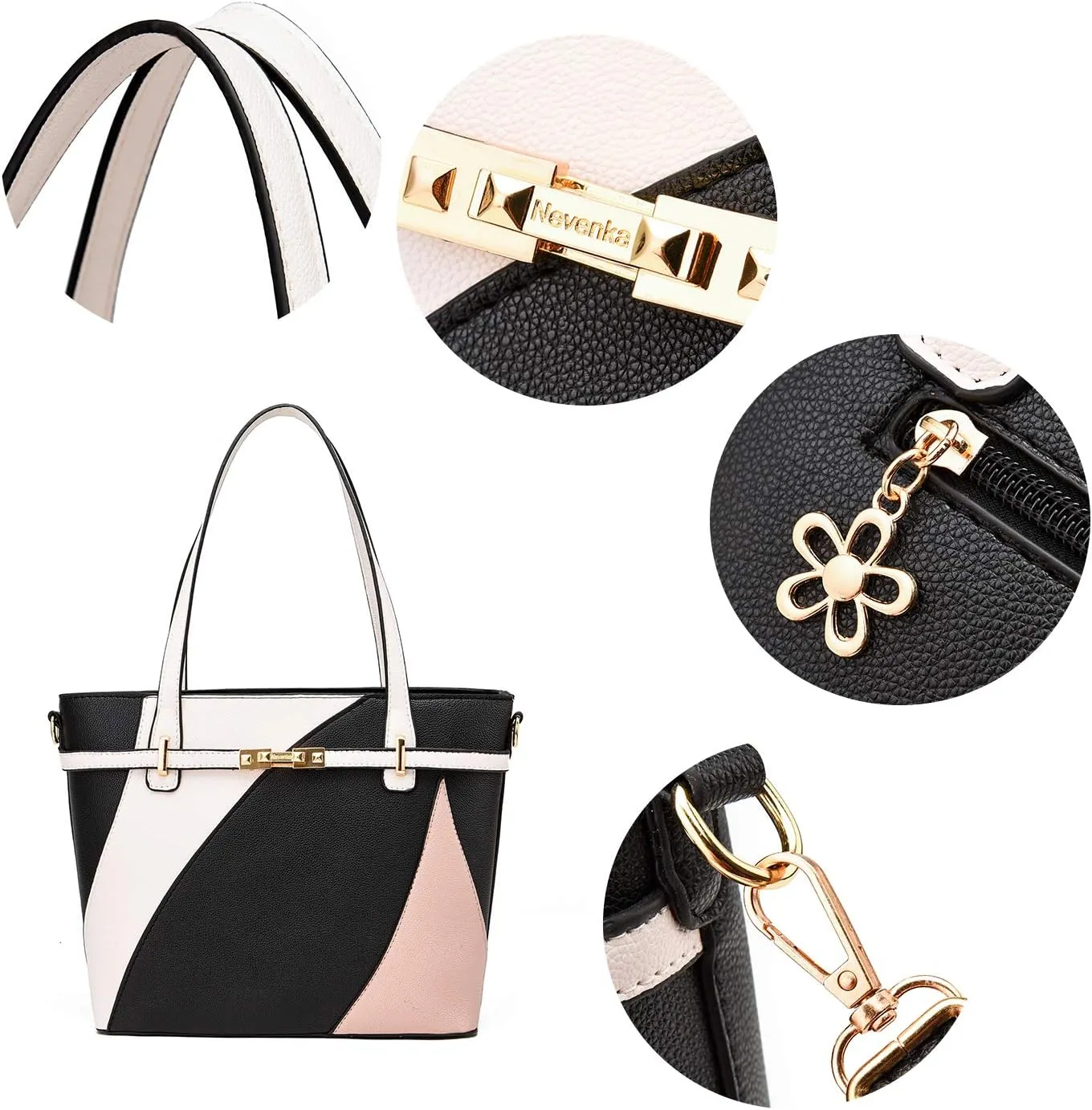 Nevenka Top Handle Handbags for Women PU Leather Tote Purse Lady Crossbody Shoulder Bags…