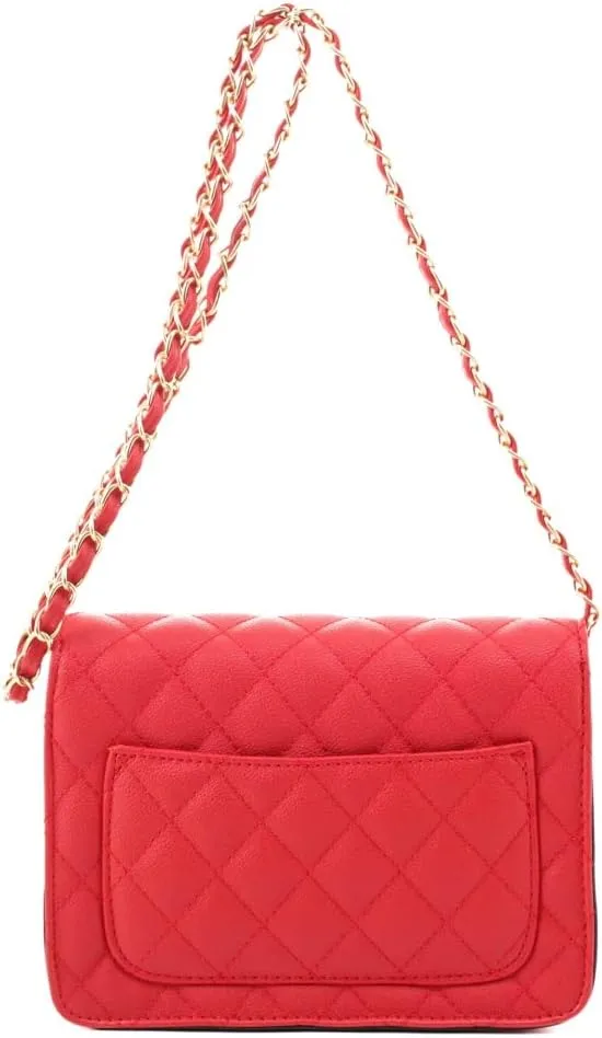 New Vegan Leather Boxy Minimalistic Flap Satchel Shoulder Bag Crossbody Purse Handbag SET