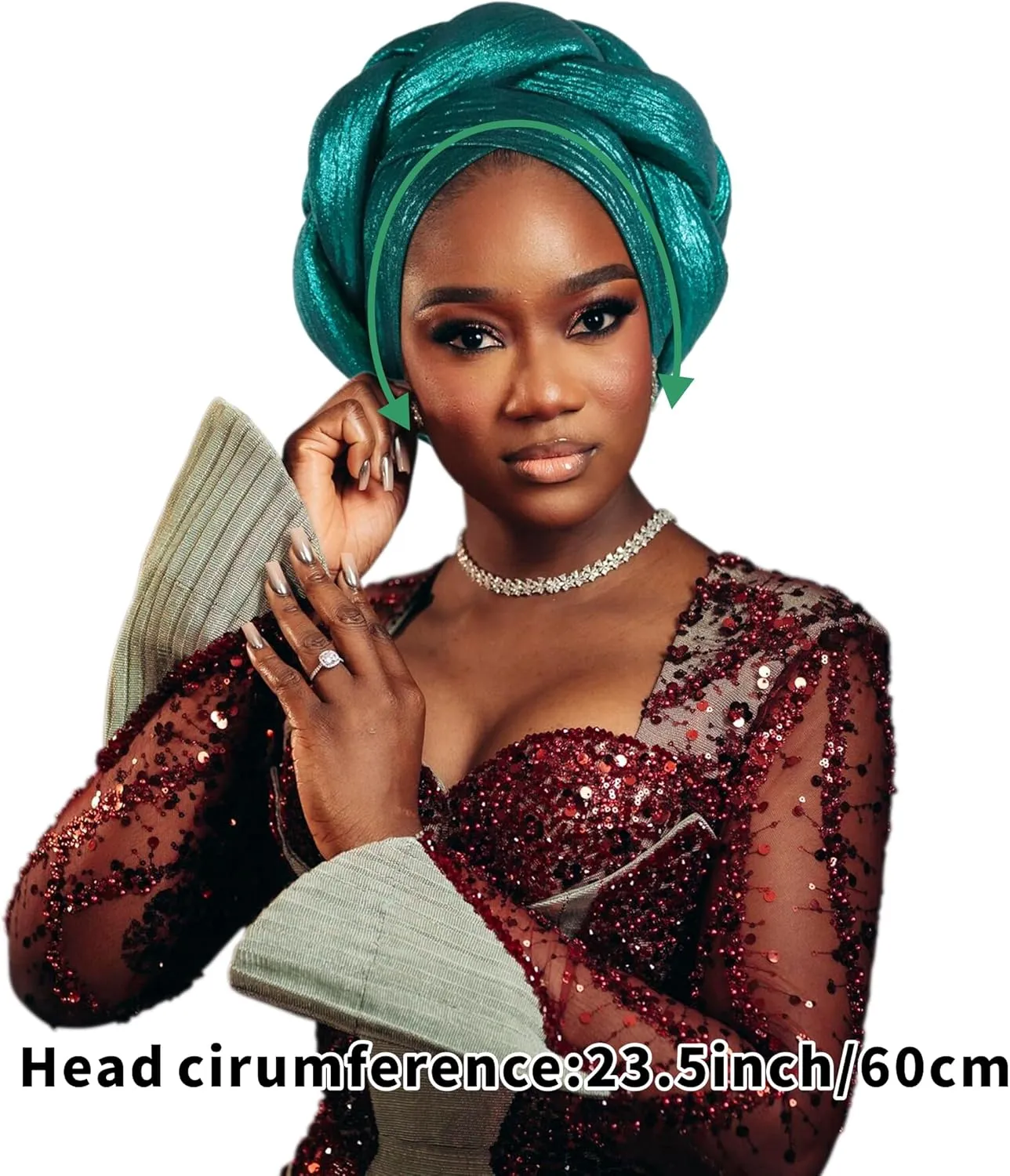 Nigerian Women's hat African Headscarf hat,Auto Gel Headwear,Suitable for Weddings,Parties,Special