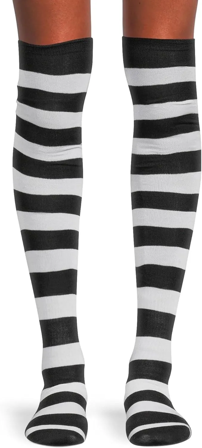 Nightmare Before Christmas Women's Sally Ghouls Night In 2-Piece Hooded Sleepshirt Pajama Sleep Set with knee High Socks