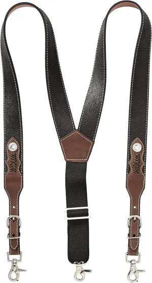 Nocona Belt Co. Men's Top Hand Leather Suspender