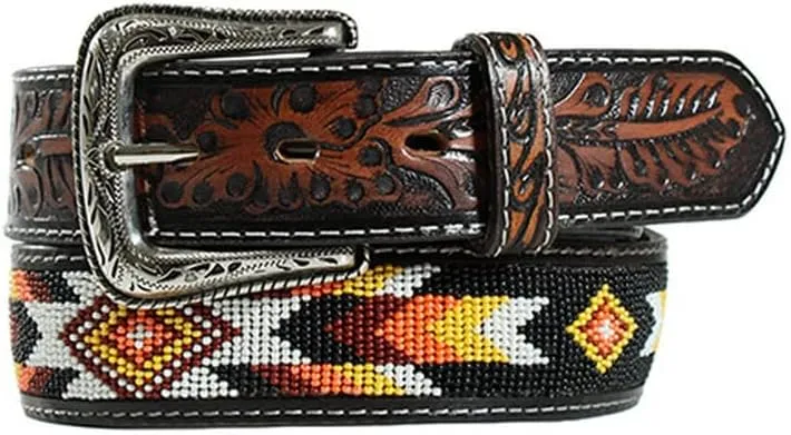 Nocona Men's Embossed Beaded Belt