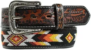 Nocona Men's Embossed Beaded Belt