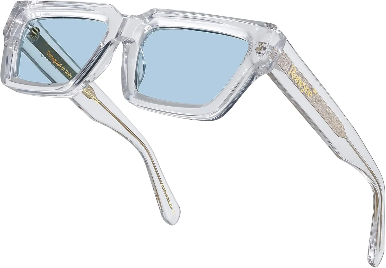 Non Polarized Acetate Sunglasses 148mm Frame with UV Protection Impact Resistant Nylon Lens Retro Shades Unisex