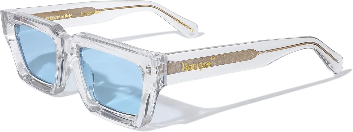 Non Polarized Acetate Sunglasses 148mm Frame with UV Protection Impact Resistant Nylon Lens Retro Shades Unisex