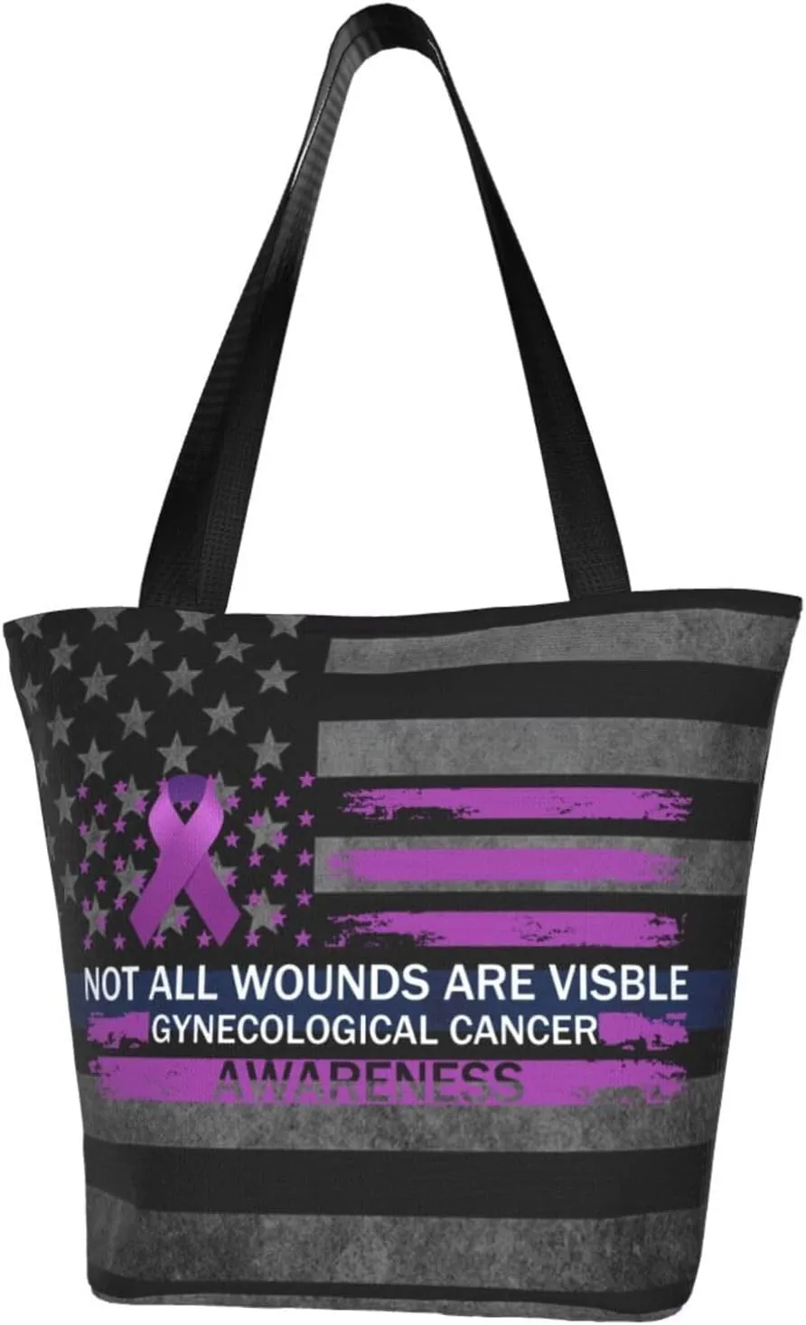 Not All Wounds Are Visible Gynecological Cancer Awareness Fashion Shoulder Bag Large Capacity For Man Or Woman