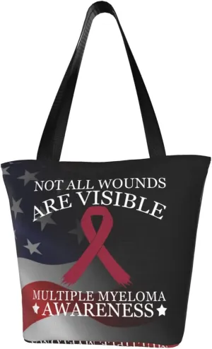 Not All Wounds Are Visible Multiple Myeloma Awareness Fashion Shoulder Bag Large Capacity For Man Or Woman