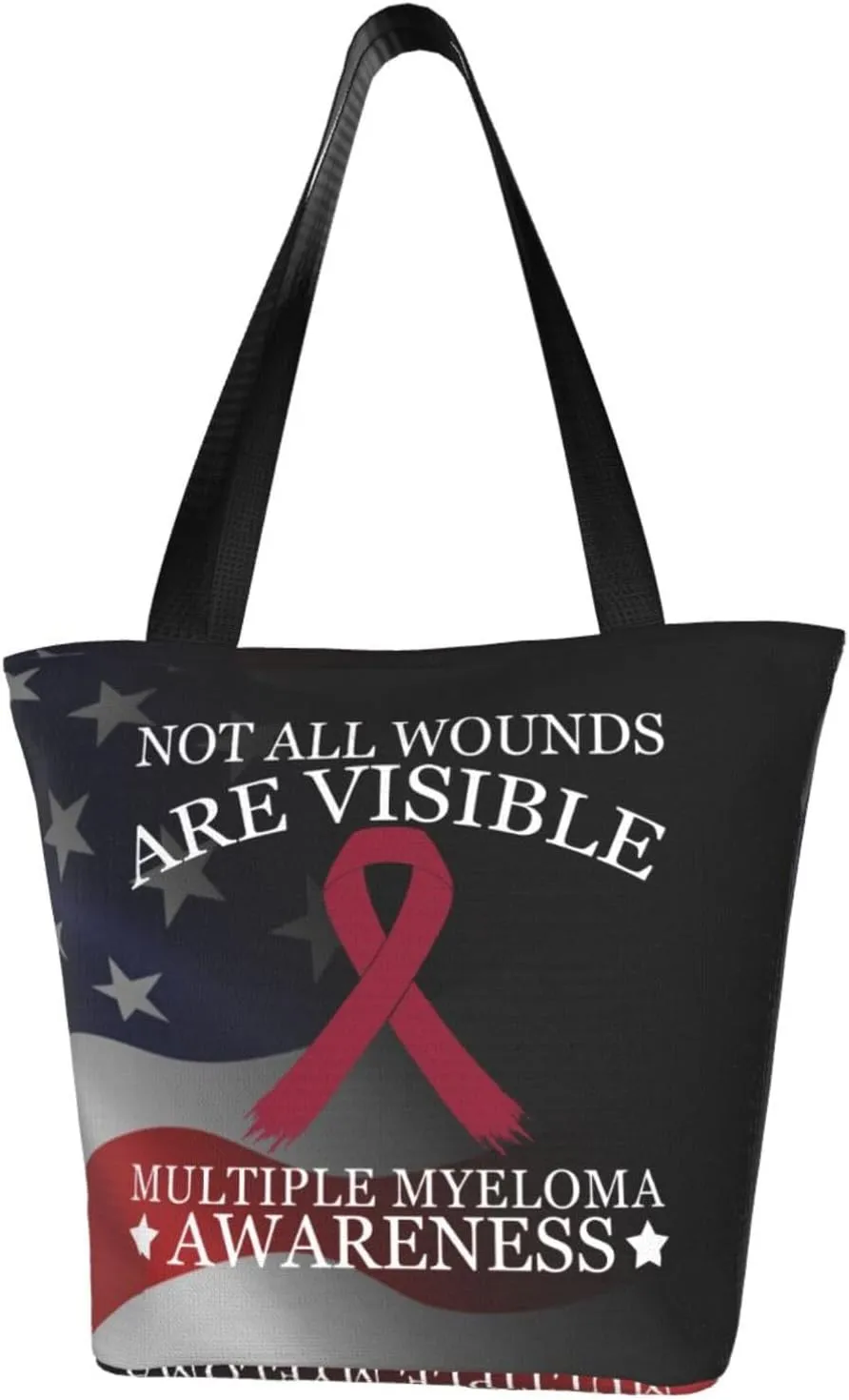 Not All Wounds Are Visible Multiple Myeloma Awareness Fashion Shoulder Bag Large Capacity For Man Or Woman