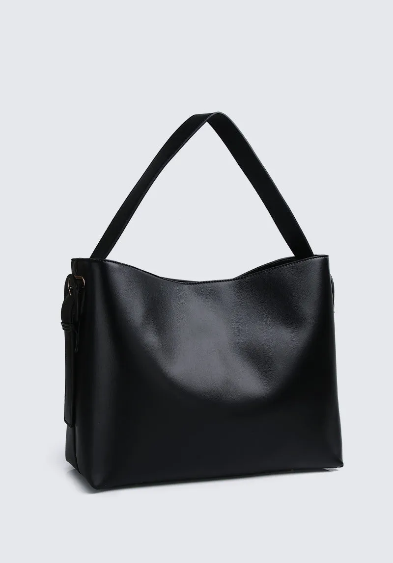 Nurita Harith Noura Large Boxy Tote Bag (Black)