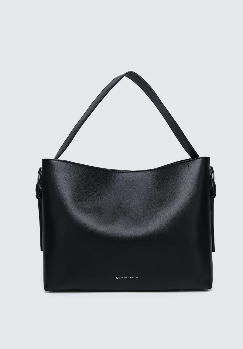 Nurita Harith Noura Large Boxy Tote Bag (Black)