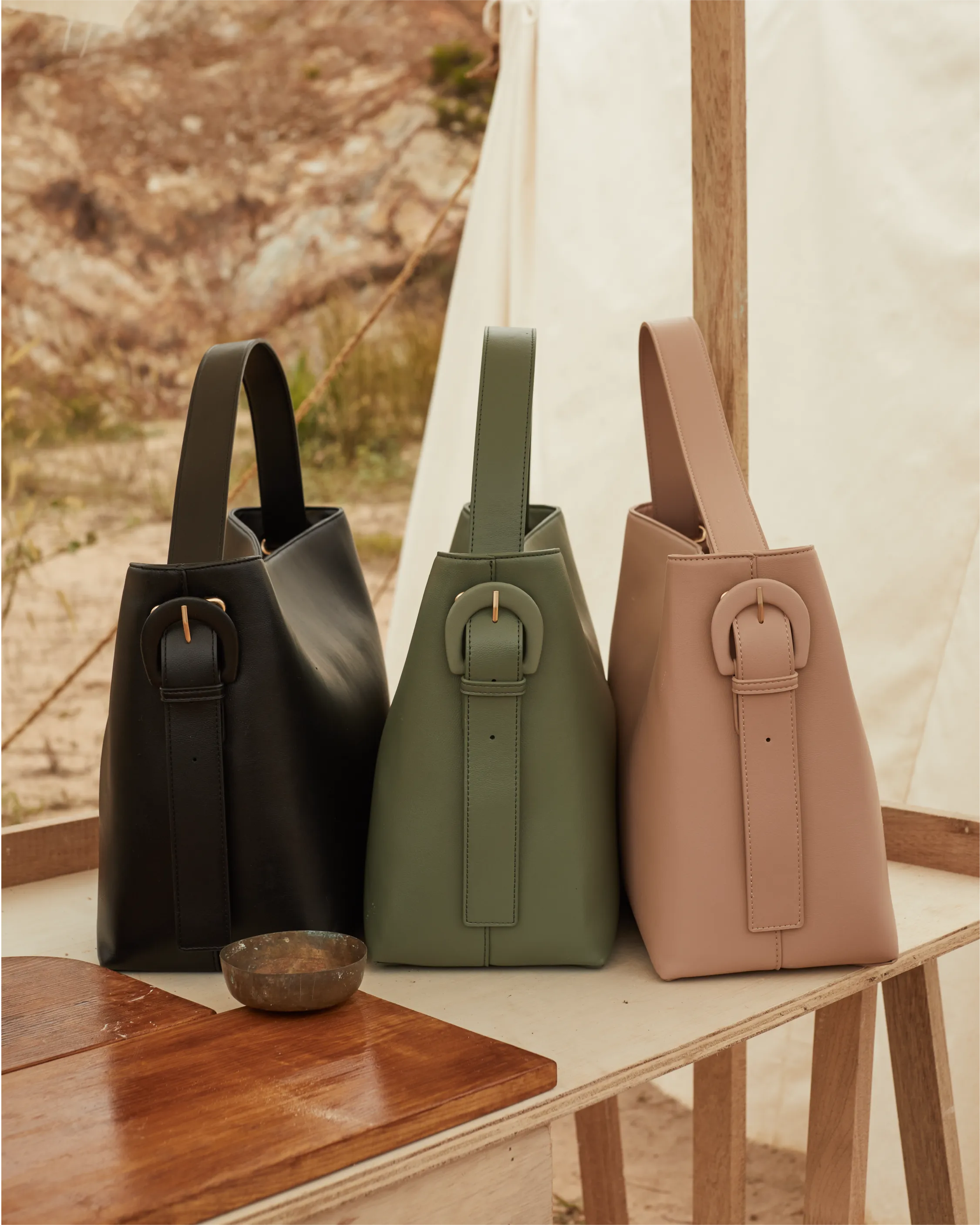 Nurita Harith Noura Large Boxy Tote Bag (Olive)