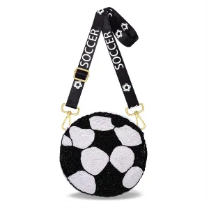 NVENF Sports Purse for Women Beaded Baseball Basketball Soccer Crossbody Purse Game Day Shoulder Bag Outfits Sports Fan Gifts