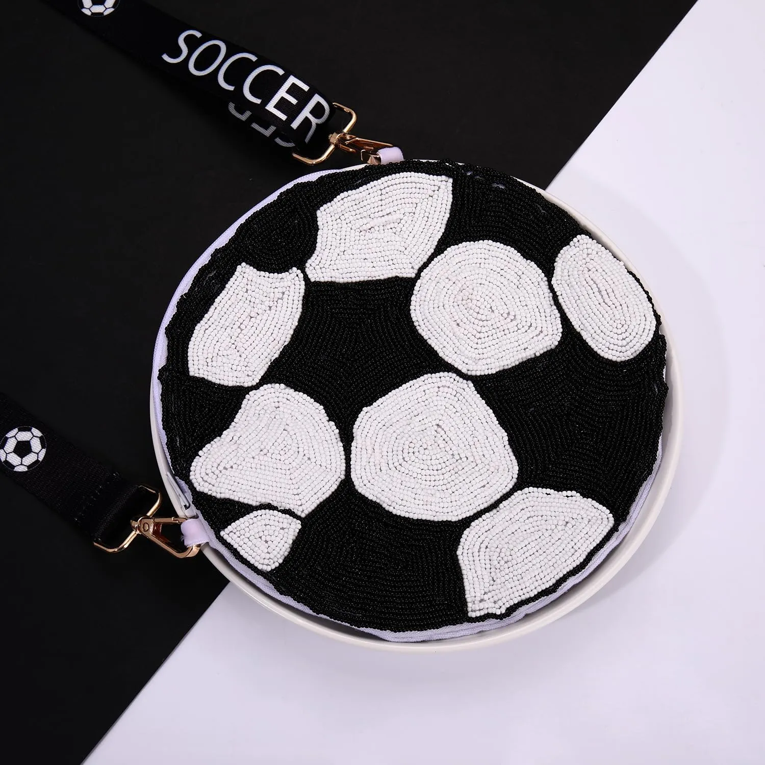 NVENF Sports Purse for Women Beaded Baseball Basketball Soccer Crossbody Purse Game Day Shoulder Bag Outfits Sports Fan Gifts