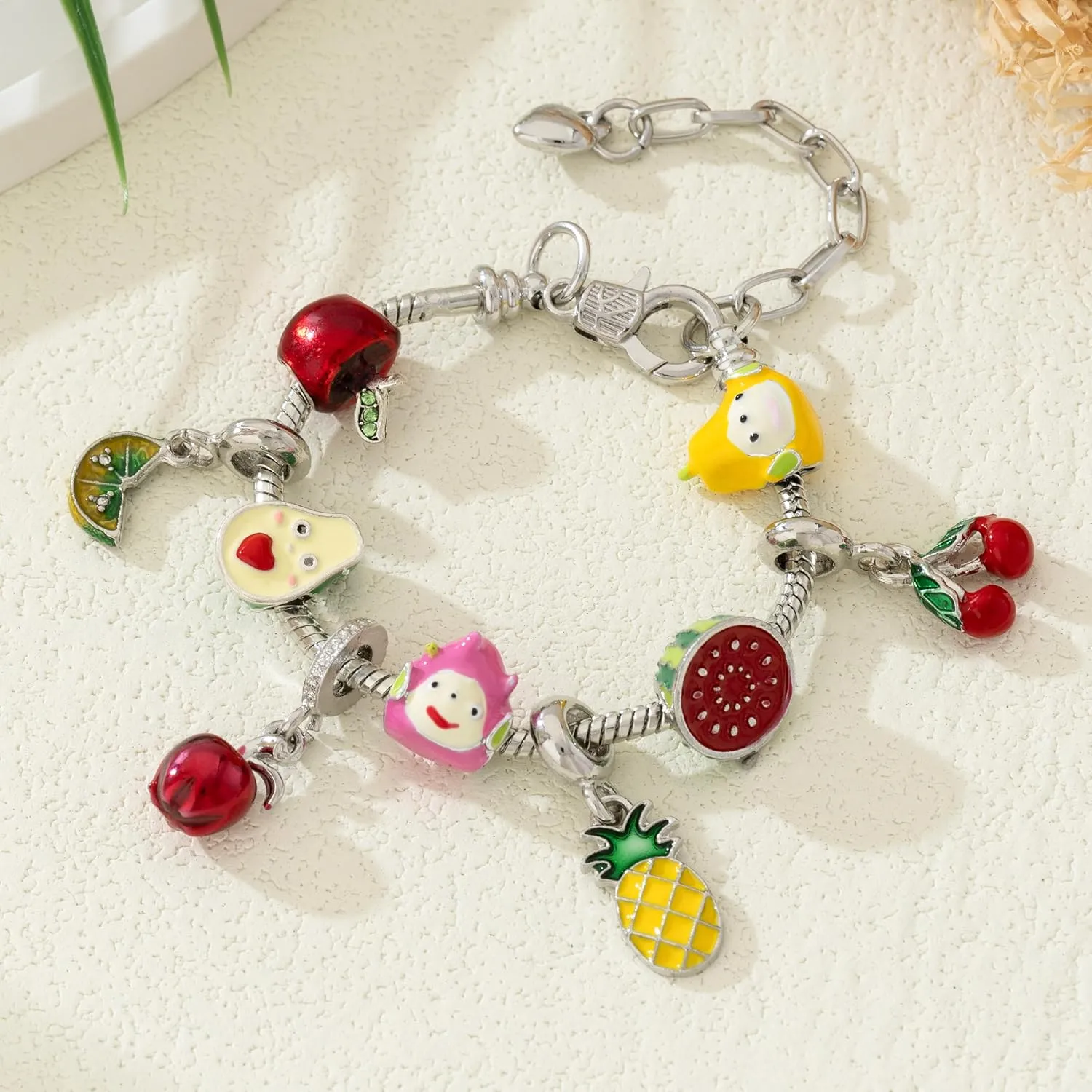 Ocean Charm Beaded Bracelet Whales Sharks Sea Turtle Octopus Dolphin Crab Shell Starfish Tropical Marine Life Blue Charm for Women Beach Vacation Jewelry Bracelet