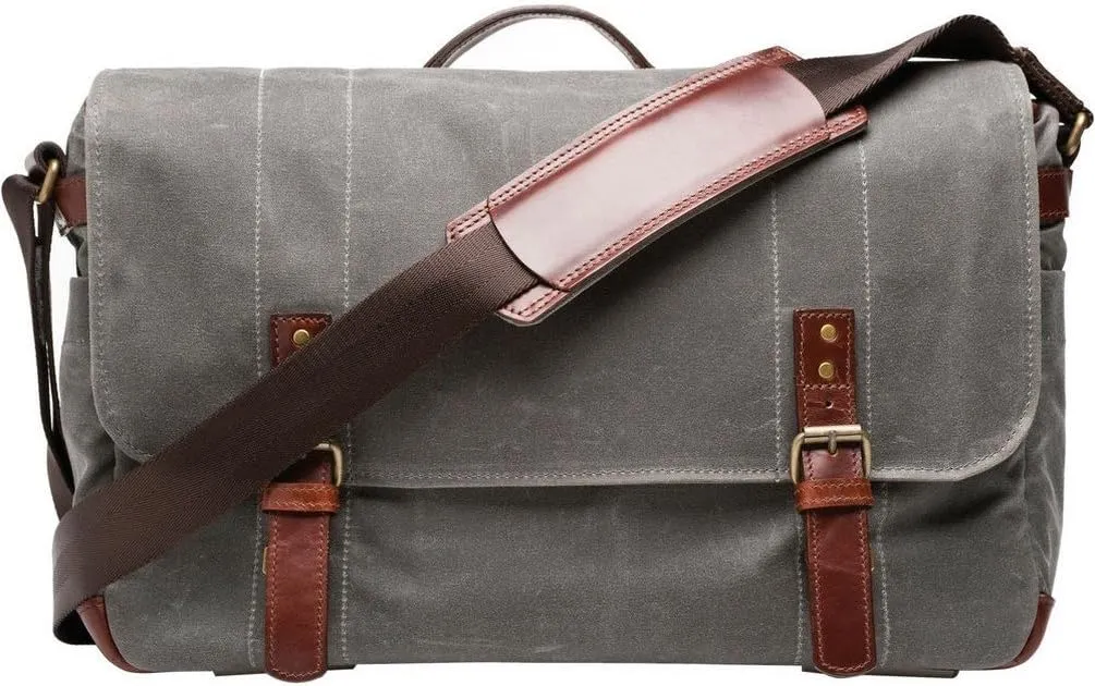 ONA - The Union Street - Camera Messenger Bag - Smoke Waxed Canvas (ONA5-003GR)