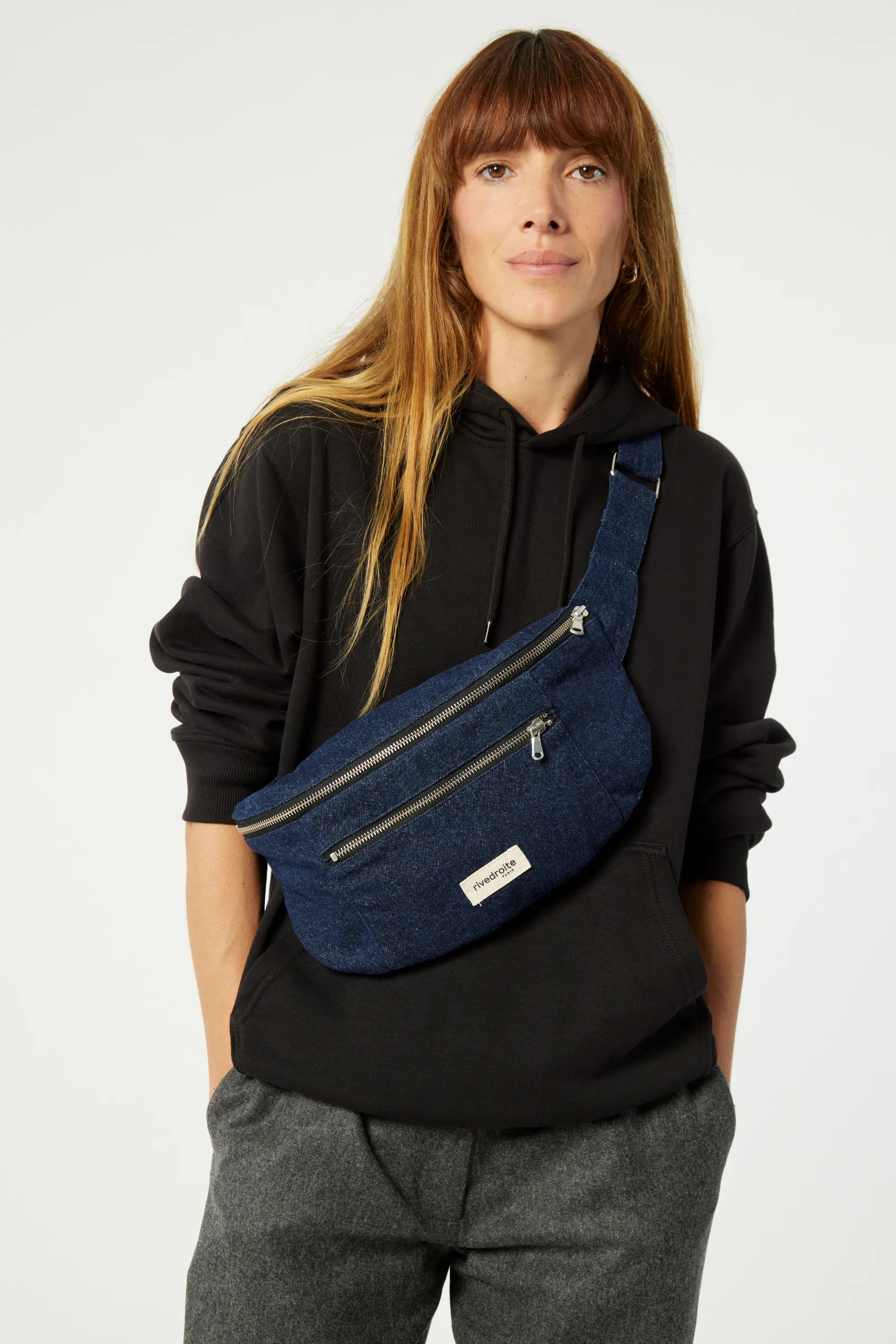 Orsel the new waist bag Large Size - Upcycled Raw Denim