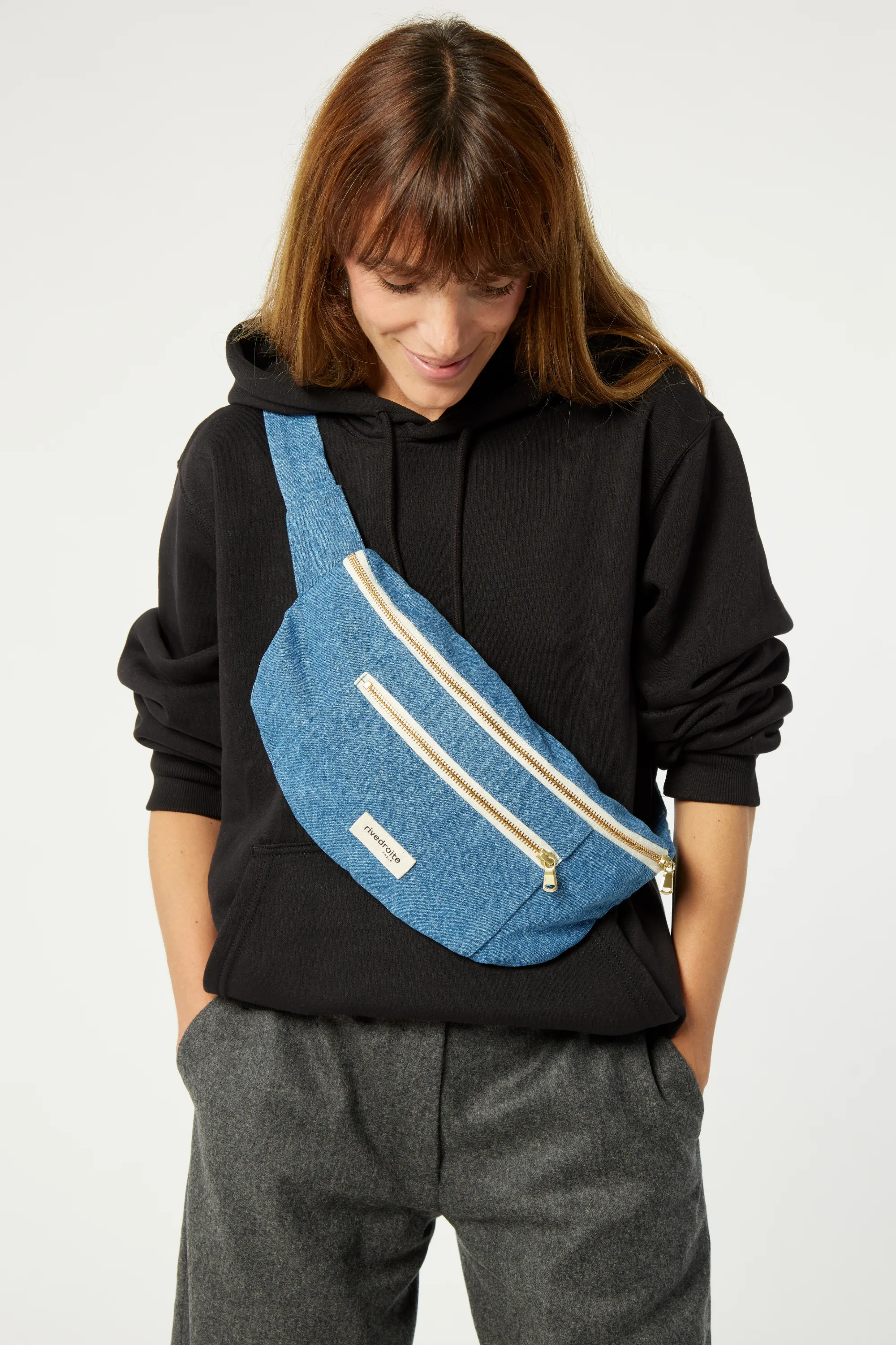 Orsel the new waist bag Large Size - Upcycled Stone Washed Denim