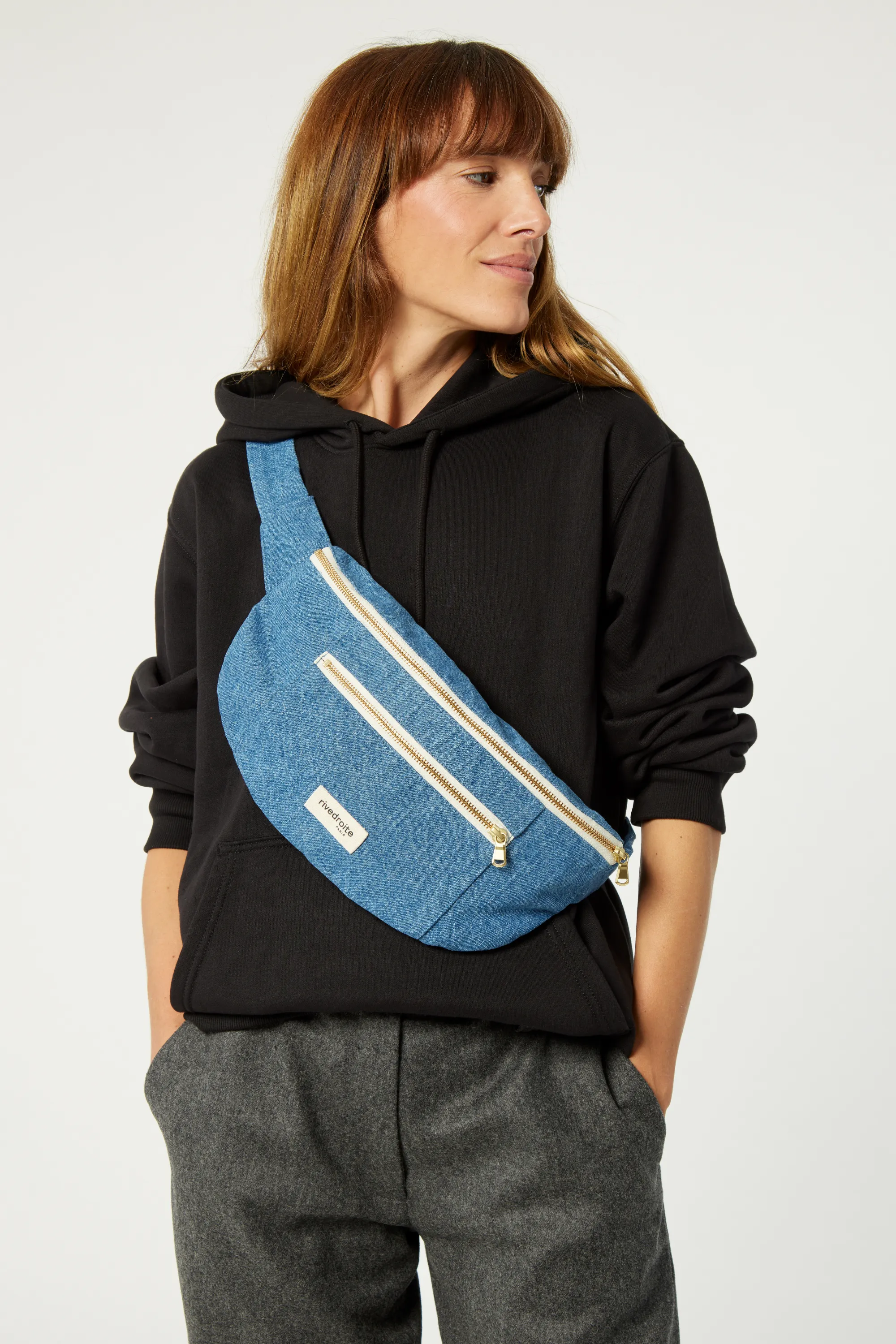 Orsel the new waist bag Large Size - Upcycled Stone Washed Denim