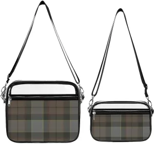 Outlander Fraser Tartan Pattern Transparent Cross Bag Two-piece Set, Fashionable Transparent Bag