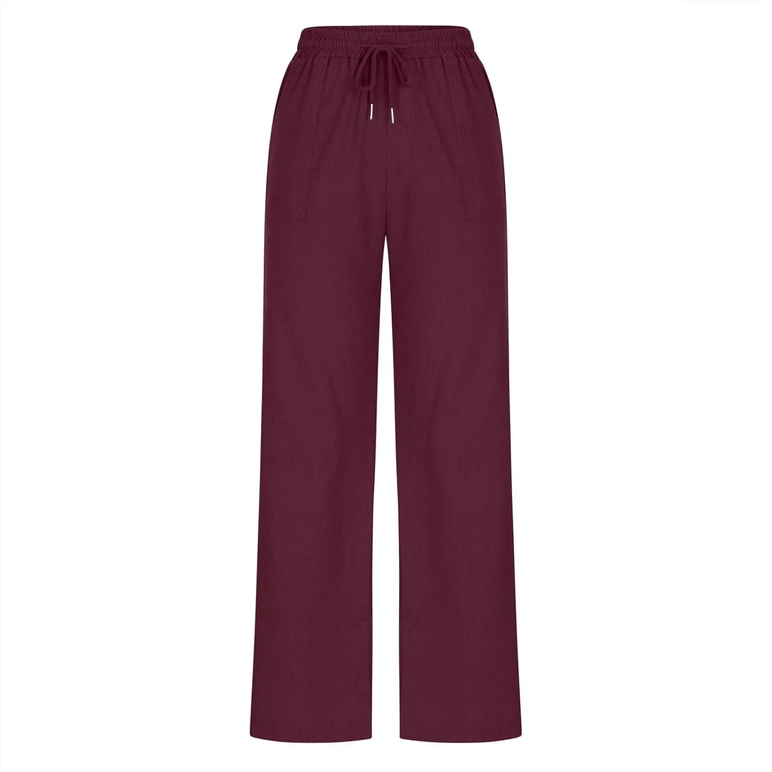 Pants for Women Workout Athletic High Waist Drawstring Palazzo Pants Casual Loose Side Slit Long Lounge Pants with Pockets