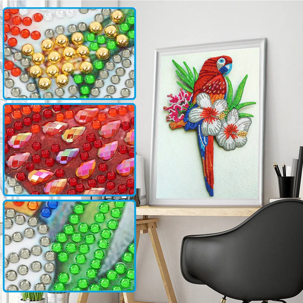 Parrot-Special Shaped Crystal Diamond Painting-30*40cm