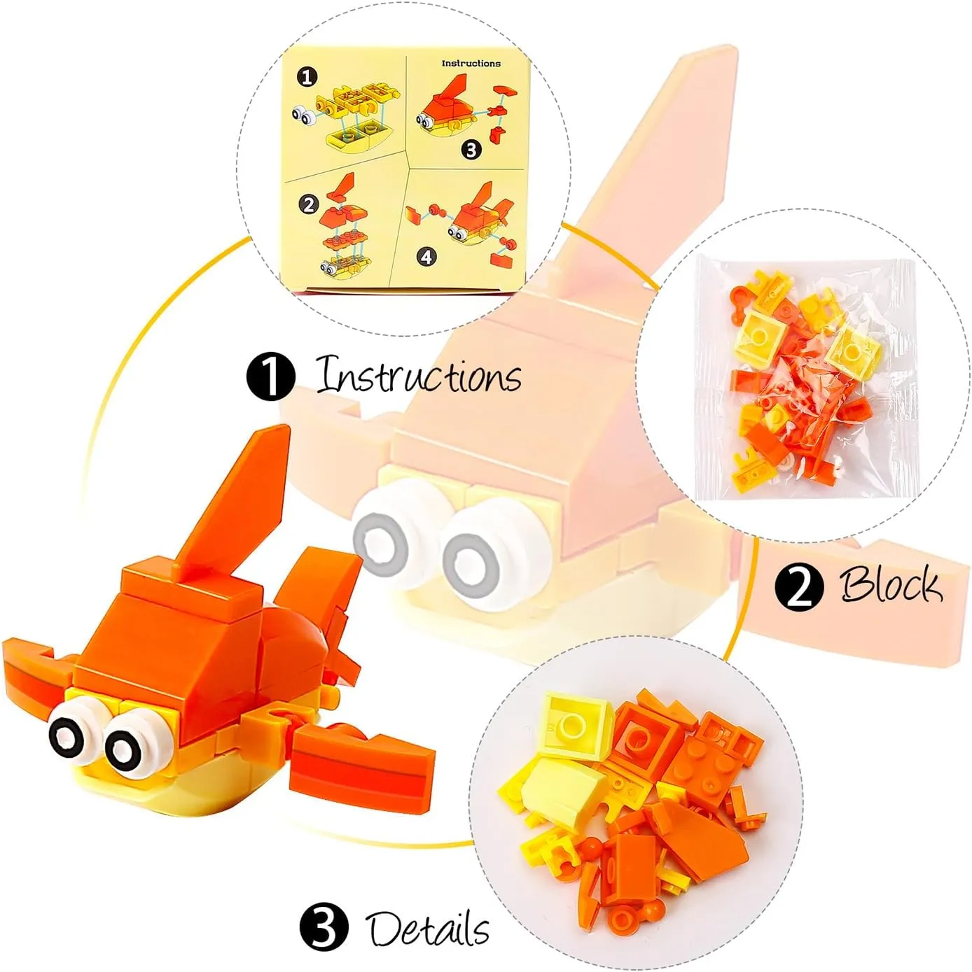 Party Favors for Kids Goodie Bags ,12PCS Mini Building Blocks Ocean Animal, Sea Creatures Building Blocks Set，Building Sets Stem Toys for Birthday Party Gift,Goodie Bags, Prize,Cake Topper