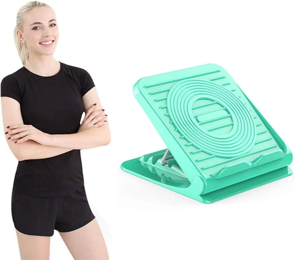 Pedal Exercisers Adjustable Stretch Board Reinforcement Plate Folding Type Bar Stool Home Fitness Standing Type Inclined Pedal Joint Bracesgreen