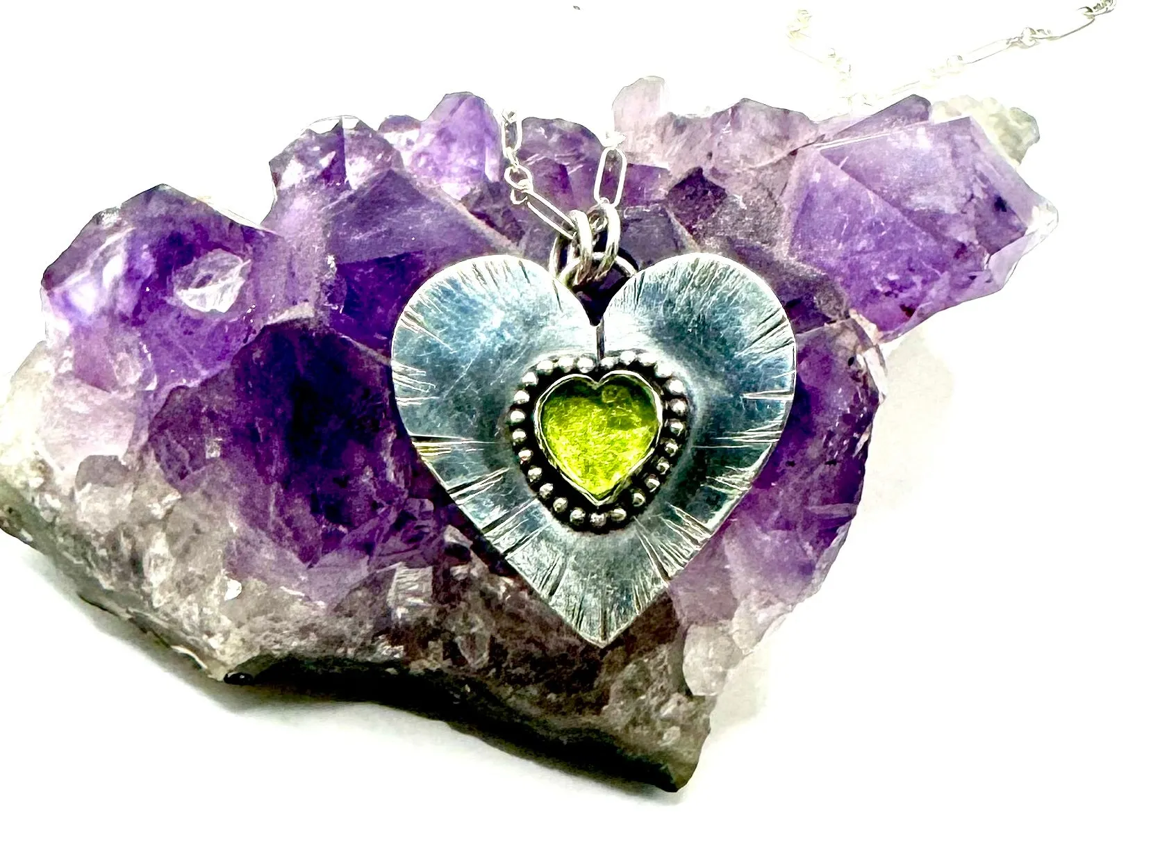 Peridot Lovers Beam Necklace