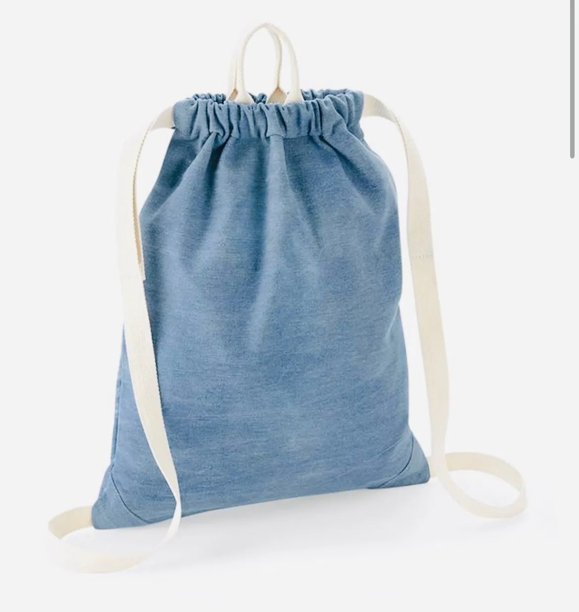 Personalised Denim Drawstring Bag