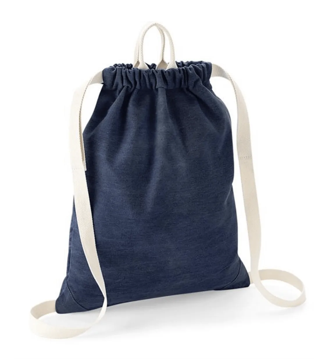 Personalised Denim Drawstring Bag