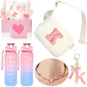 Personalized Fanny Pack for Girls, Gift Sets for Teen Girls, Birthday Gifts for 4 5 6 7 8 9 10 11 12 13 Year Old Girl, Initial Crossbody Bag Belt Bag for Girl Kids (K)