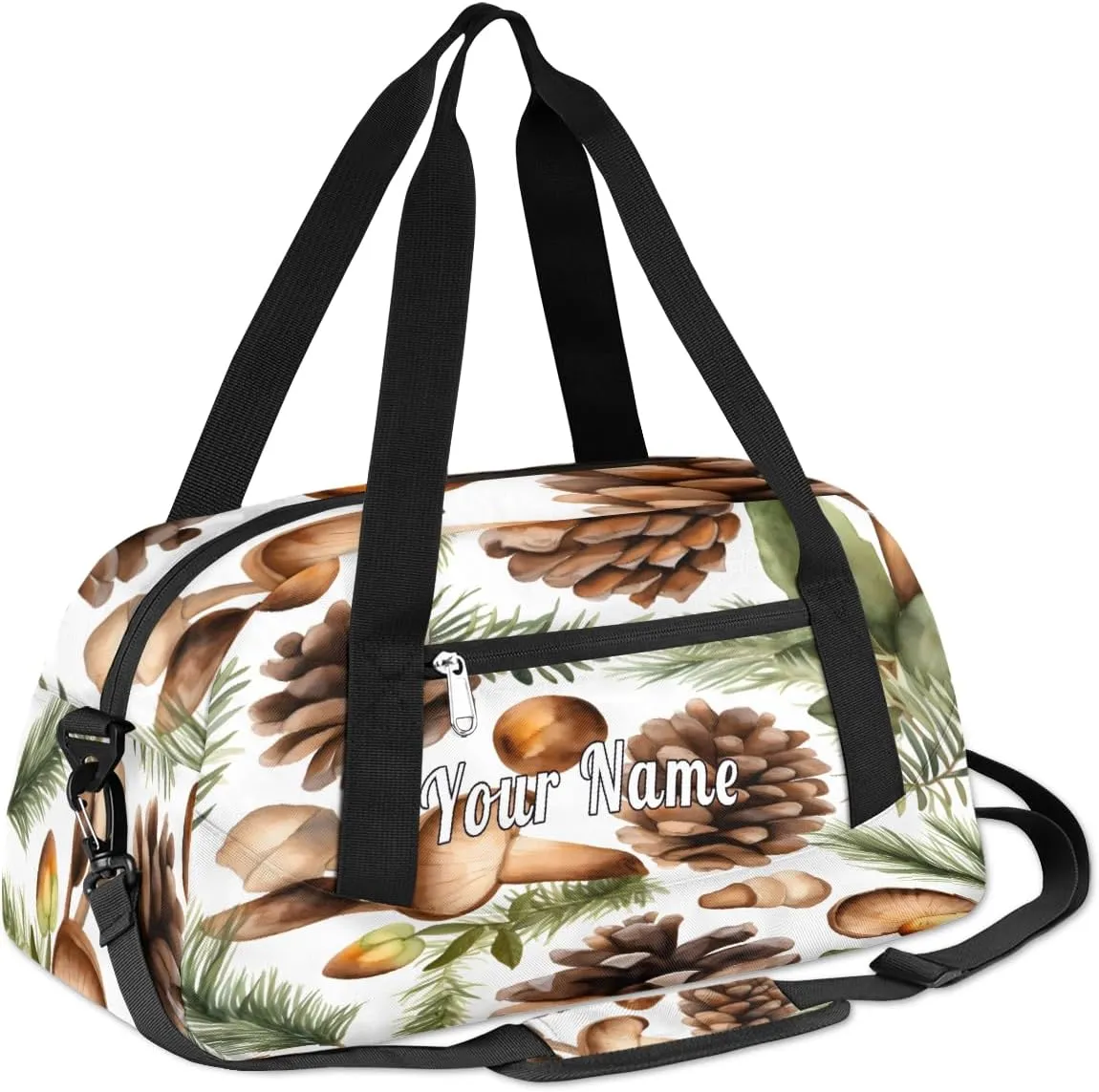 Personalized Kids Duffel Bag Forest Nuts Pattern,Custom Sport Gym Bag for Boys Girls,WWeekender Overnight Bags Travel Duffel Bag,Customized Kids Gift