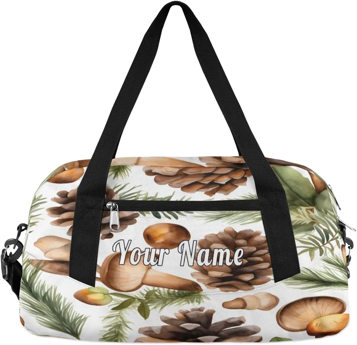 Personalized Kids Duffel Bag Forest Nuts Pattern,Custom Sport Gym Bag for Boys Girls,WWeekender Overnight Bags Travel Duffel Bag,Customized Kids Gift