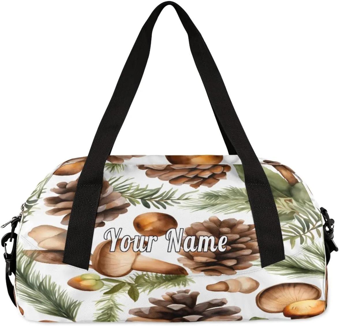 Personalized Kids Duffel Bag Forest Nuts Pattern,Custom Sport Gym Bag for Boys Girls,WWeekender Overnight Bags Travel Duffel Bag,Customized Kids Gift