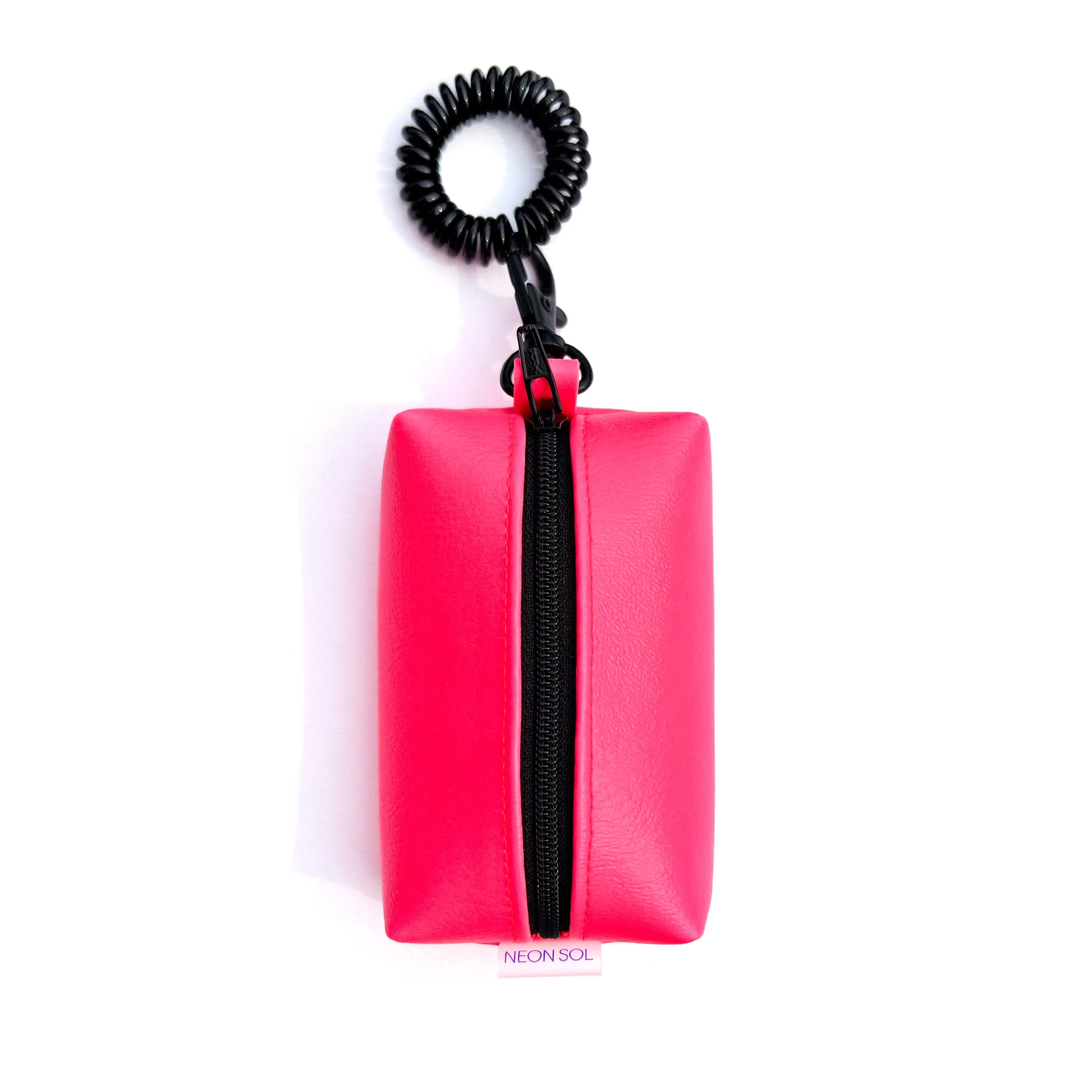 Petite Faux Leather Boxy Pouch | neon pink