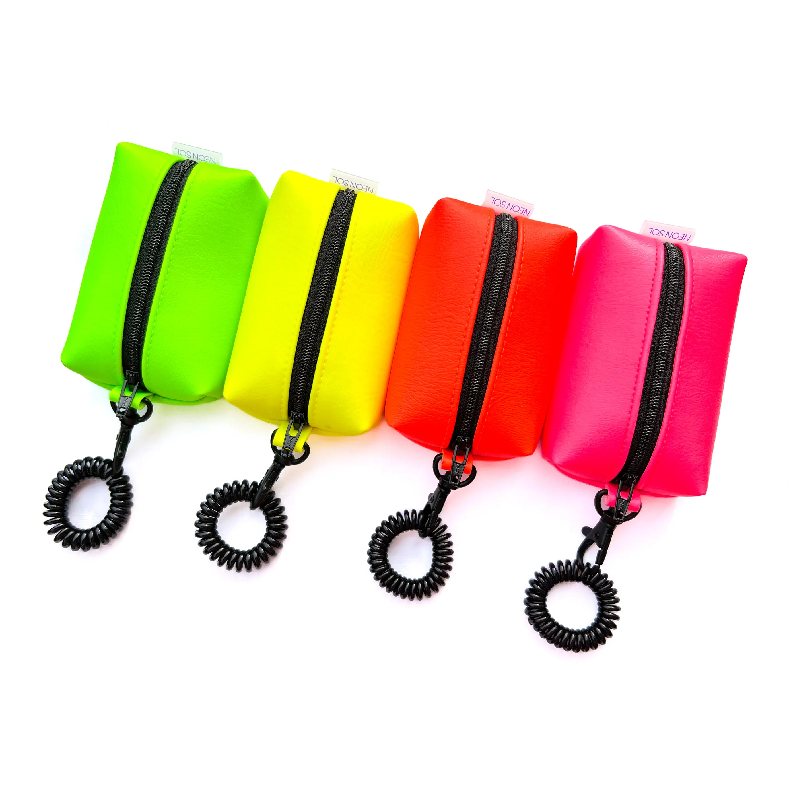 Petite Faux Leather Boxy Pouch | neon pink