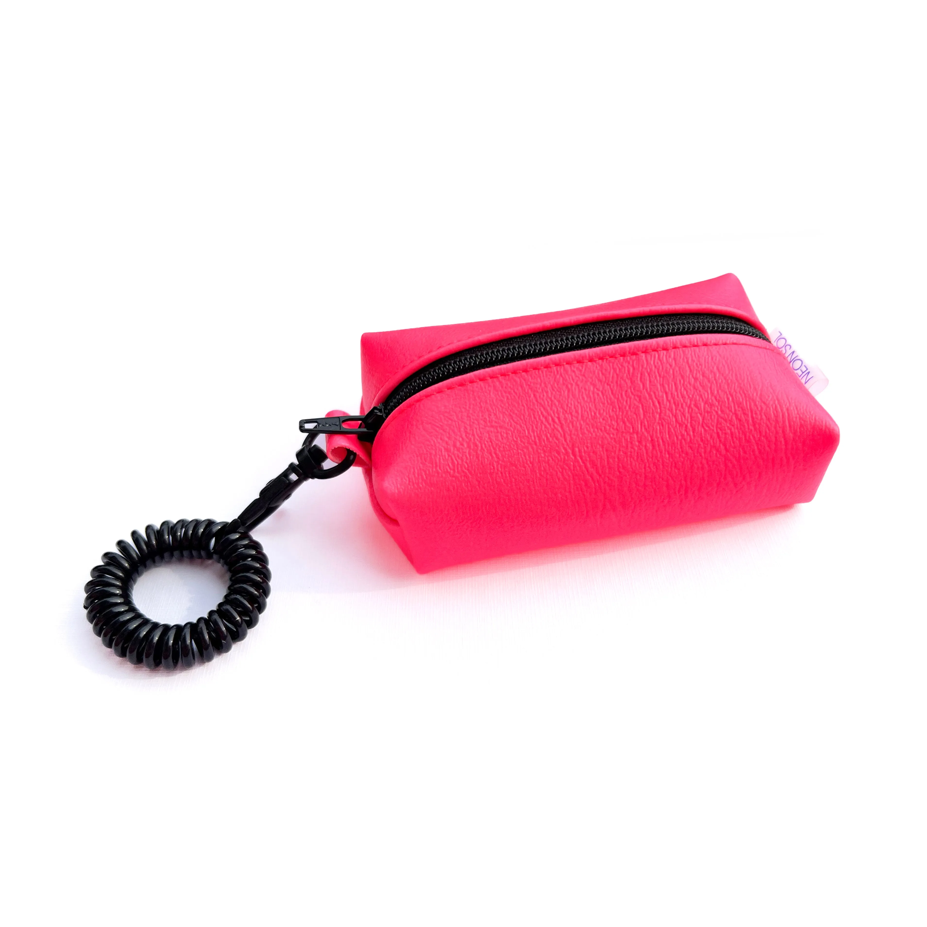 Petite Faux Leather Boxy Pouch | neon pink