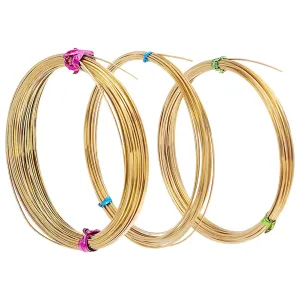 PH PandaHall 3 Sizes Brass Craft Wire 88.59 Feet Square Copper Beading Wire Jewelry Wire 20/22/26 Gauge Dead Soft Copper Wire for Wire Wrapping Jewelry Craft Making