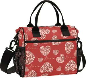 Pigsaly Lunch Bag Be Mine Valentines Day Large Lunch Box For Women Men Cute Red Heart Insulated Lunch Tote Bags Cooler Bag S