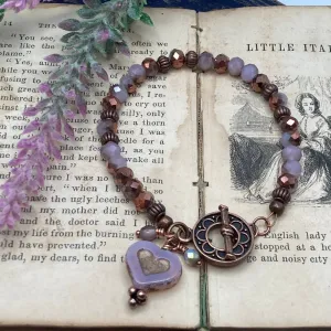 Pink and Copper Crystal Bracelet