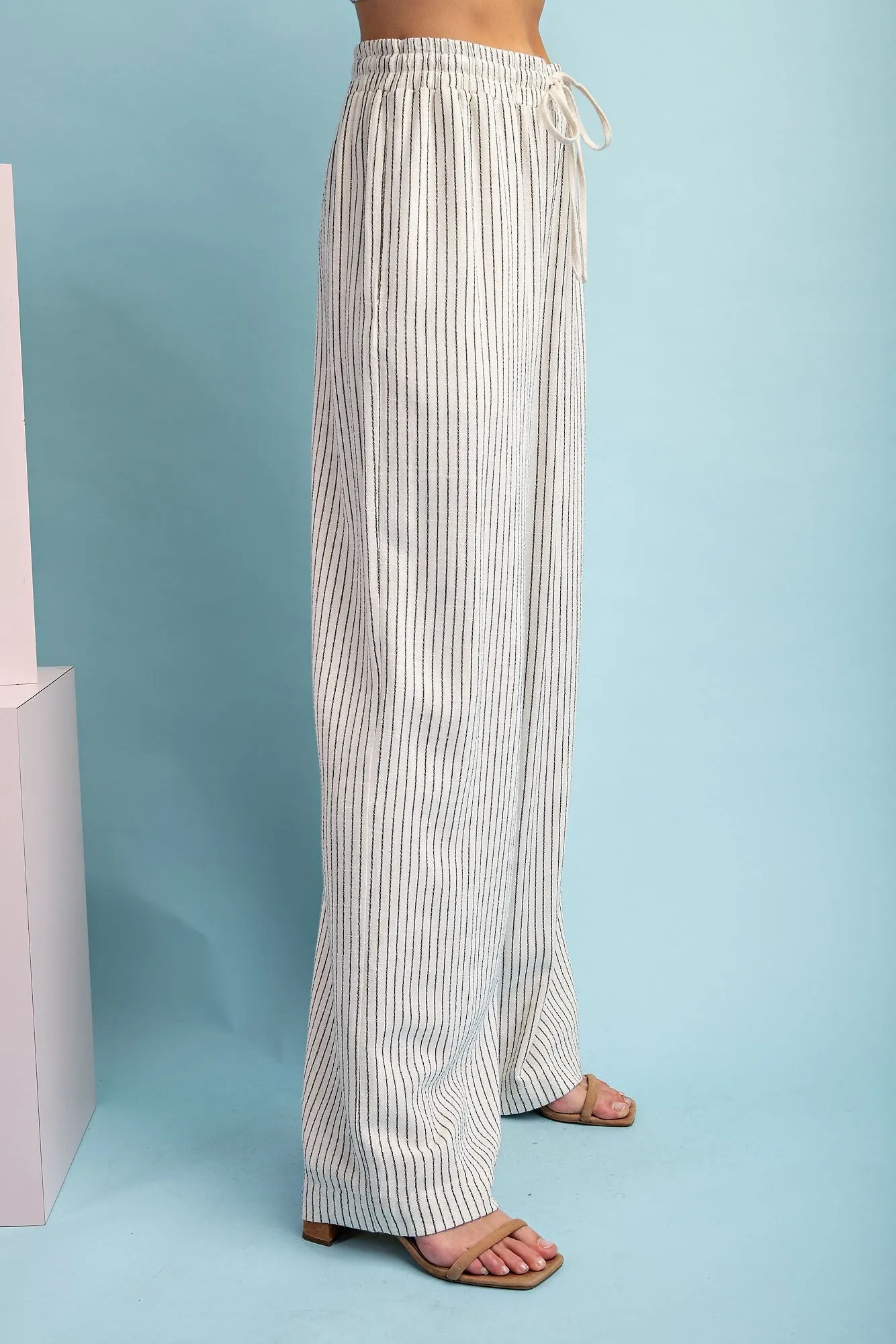 Pinstriped Drawstring Pants
