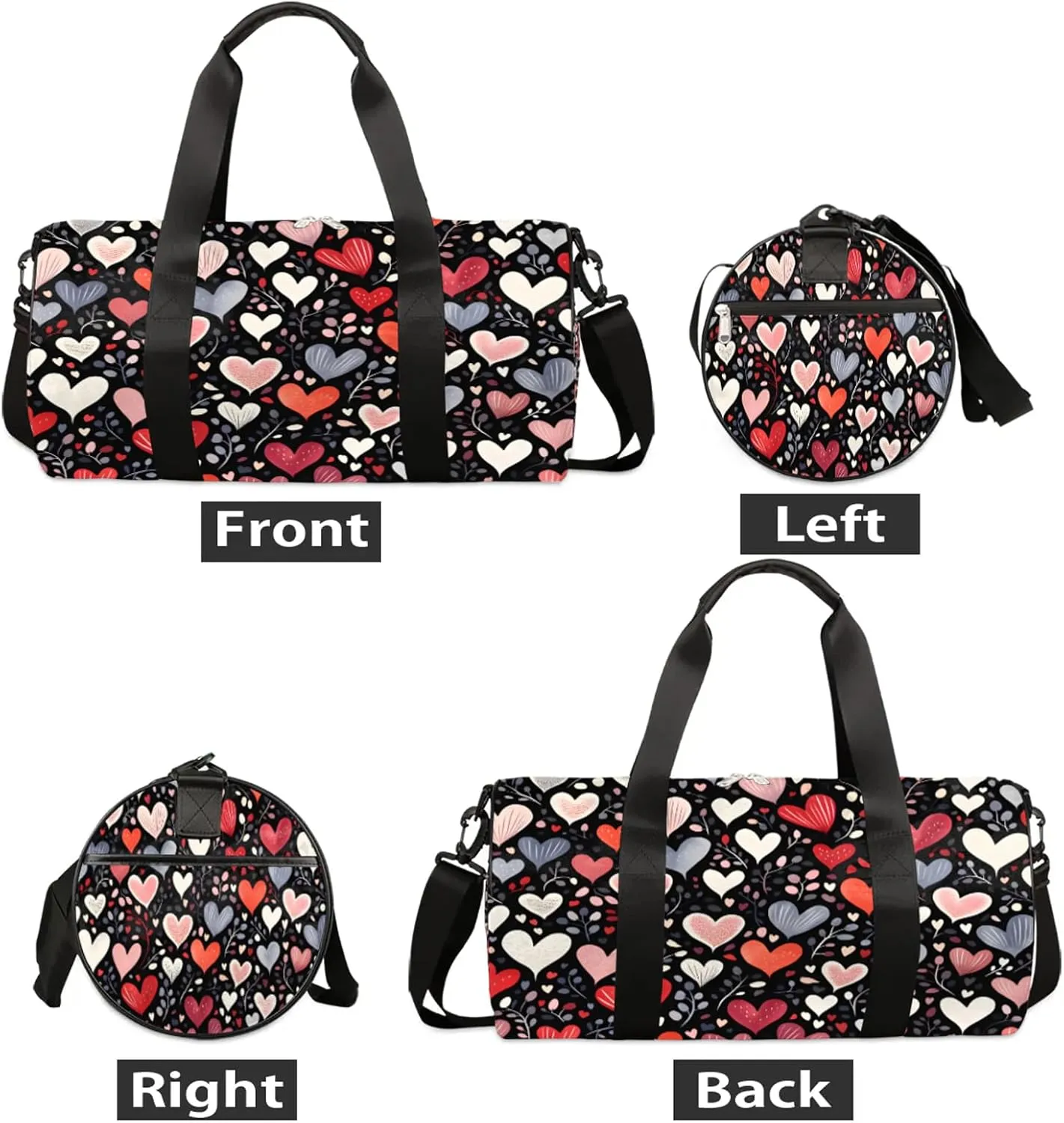 Plant Love Pattern Sports Gym Bag for Men Women Lightweight Travel Duffle Bag with Shoulder Strap Waterproof Carry On Weekender Overnight Bag for Travel Sports Gym
