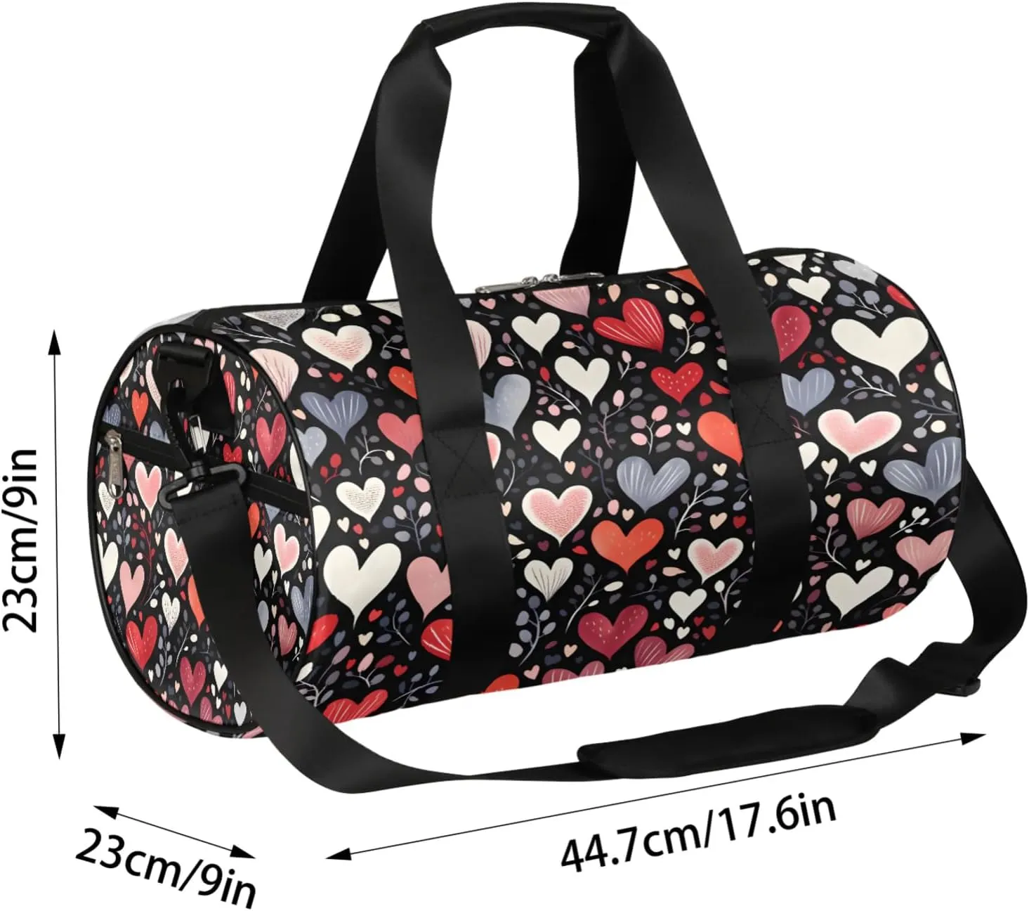 Plant Love Pattern Sports Gym Bag for Men Women Lightweight Travel Duffle Bag with Shoulder Strap Waterproof Carry On Weekender Overnight Bag for Travel Sports Gym