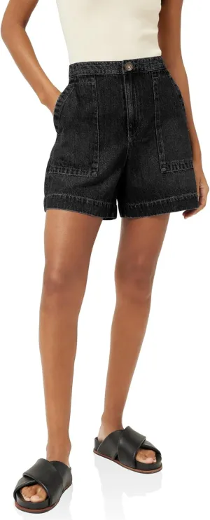 PLNOTME Women's Casual Jean Shorts High Waisted Denim Shorts Wide Leg Summer Shorts with Pockets