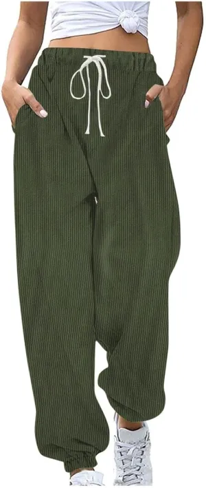Plus Size Joggers Pants for Women Soft Lounge Sweatpants Casual Loose Comfy Pajama Drawstring Pant with Pocket