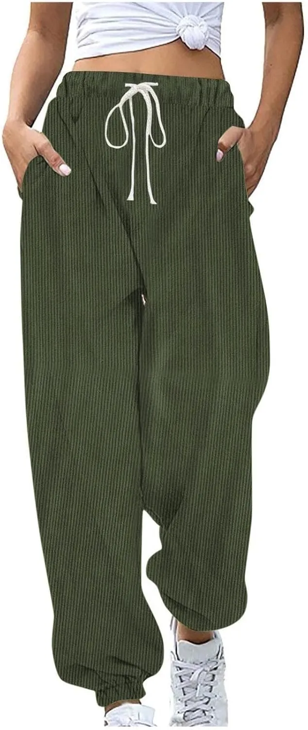 Plus Size Joggers Pants for Women Soft Lounge Sweatpants Casual Loose Comfy Pajama Drawstring Pant with Pocket