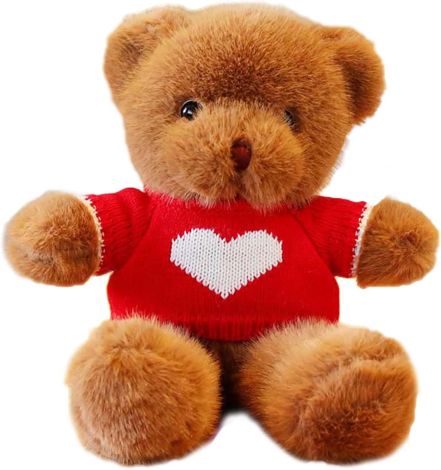 Plush Teddy Bear Stuffed Animals Toys with Heart Sweater Dolls Gifts for Girls Girlfriend Lover Brown